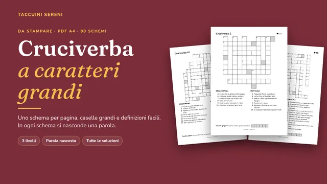 Fascicolo di 80 cruciverba da stampare
