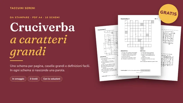 Cruciverba a caratteri grandi da stampare gratis
