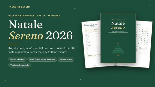 Planner Natale Sereno 2026 da stampare